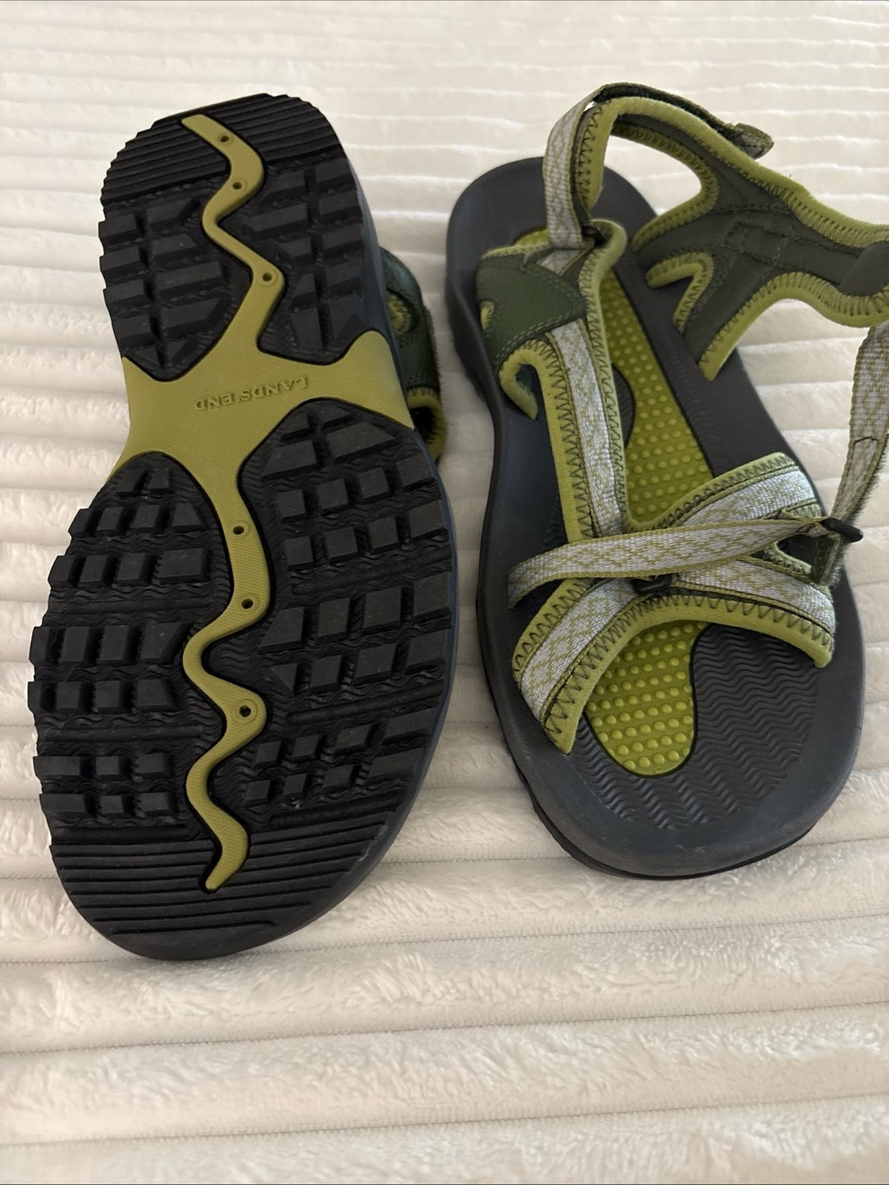 Womens Size 8 Lands End Olive Green Sport Water/Walking Sandals